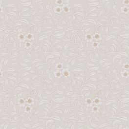 Фактурные широкие обои для гостиной под ткань с цветочным серебренным узором олеандра на бежевом фоне